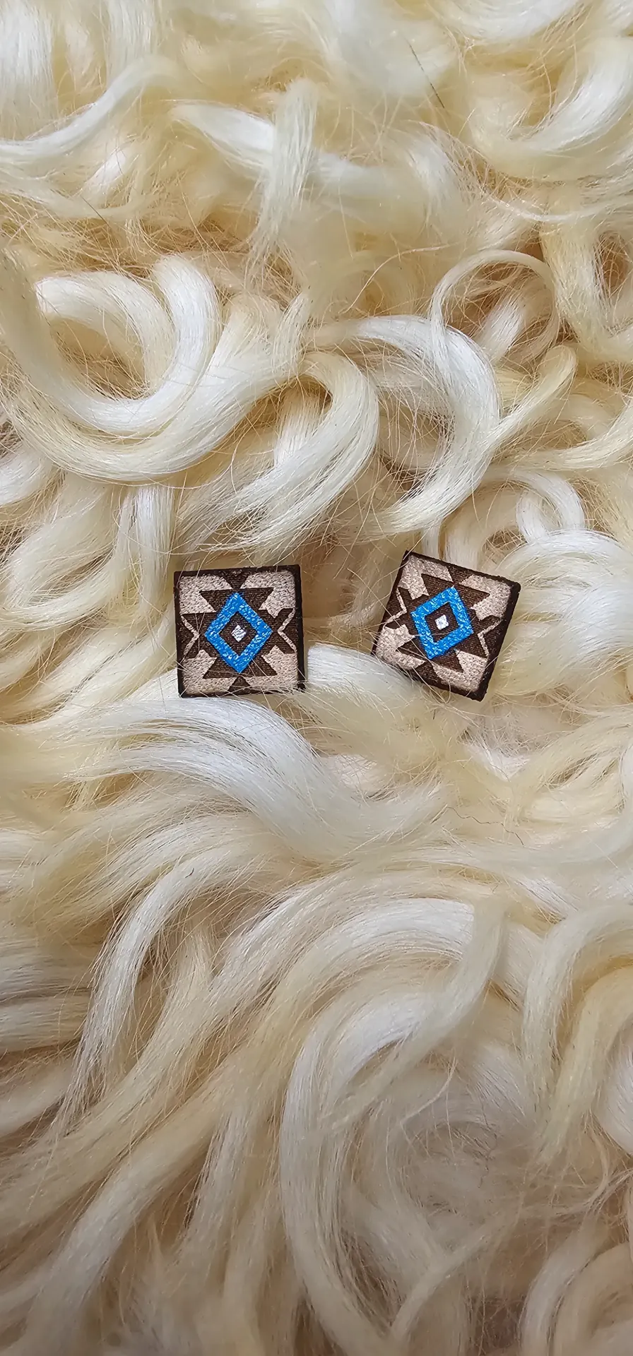 Amelia Button Earrings Leather