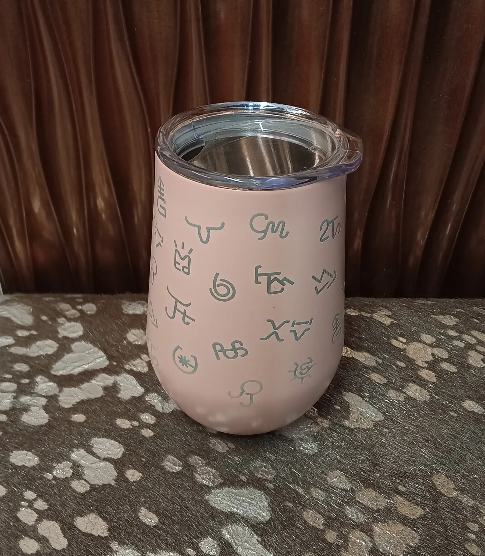 Pink Branded Wine Tumbler