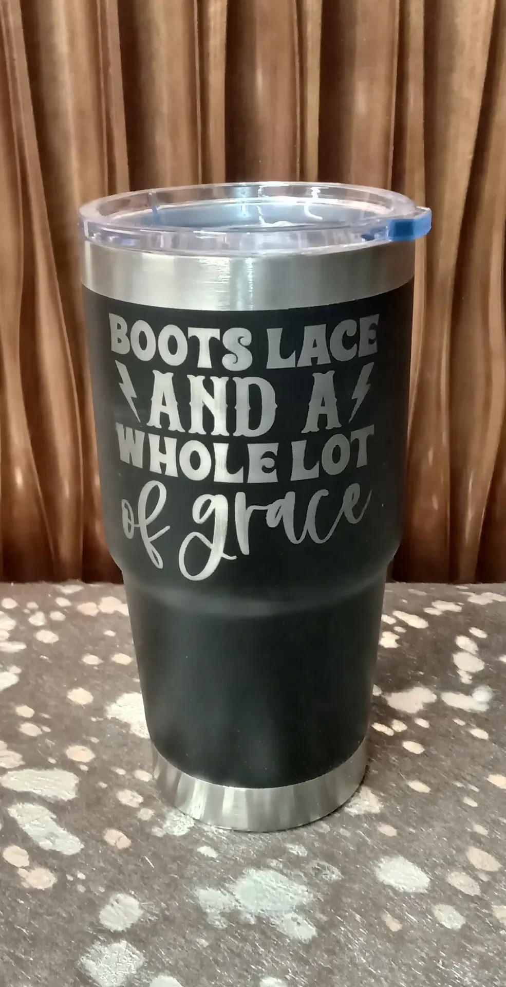 Boots & Lace Black Tumbler